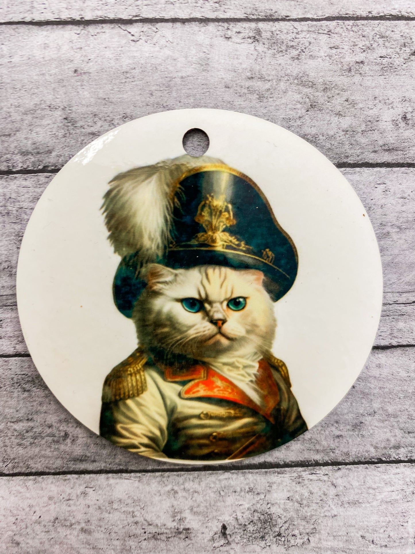 Cat Ornament - Circle Shape Can Personalize General Cat