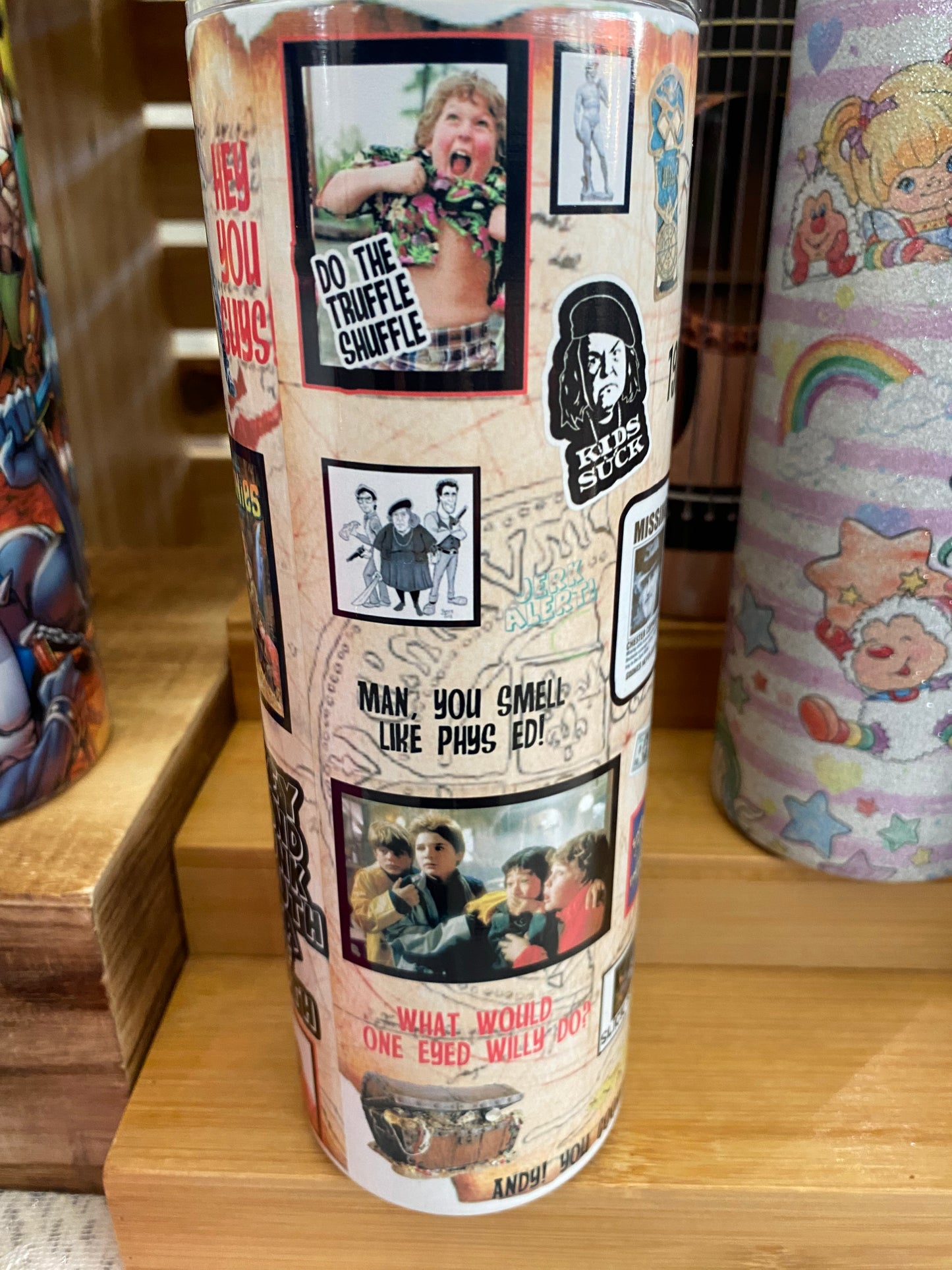 Goonies Inspired 80s Treasure Hunt Tumbler 20 oz Hot and Cold Double Insulated Drinking Cup