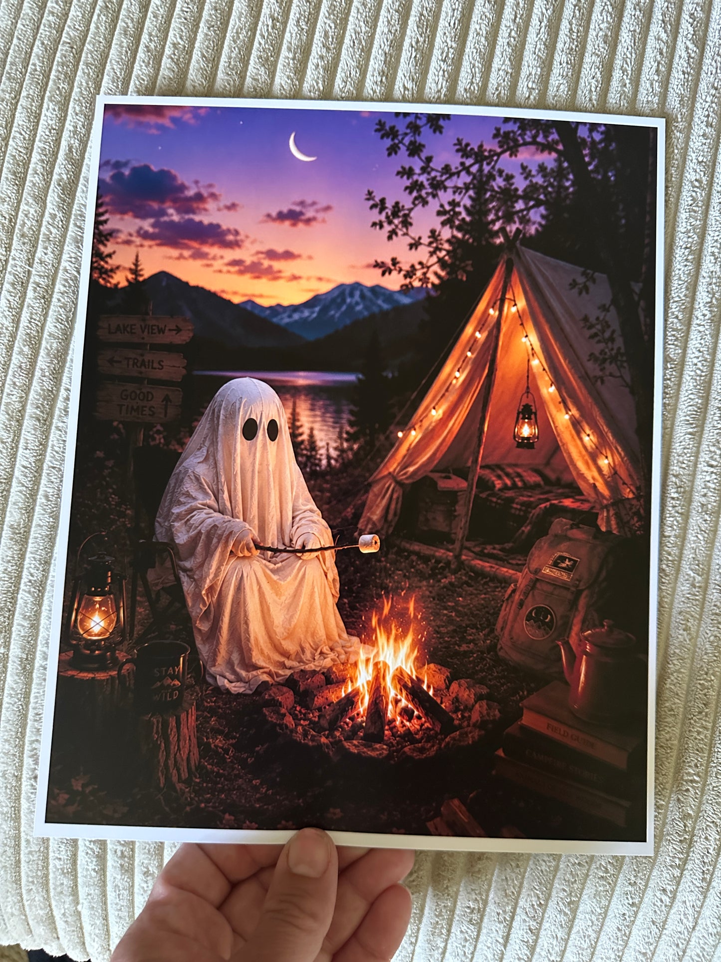 Ghost Gothic Camping Victorian Halloween Picture Print