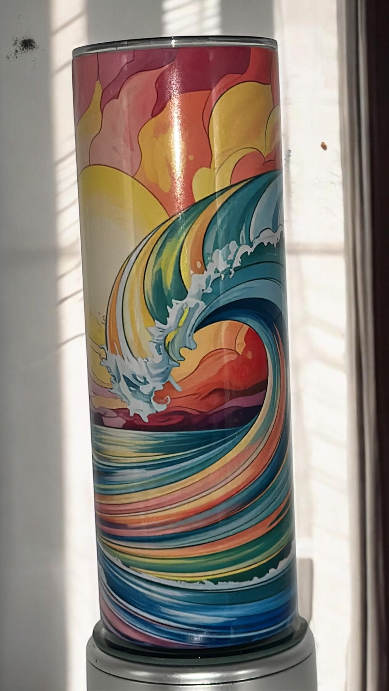 Beach Vibes Ocean Lover Waves Drinking Tumbler Water Bottle Cup