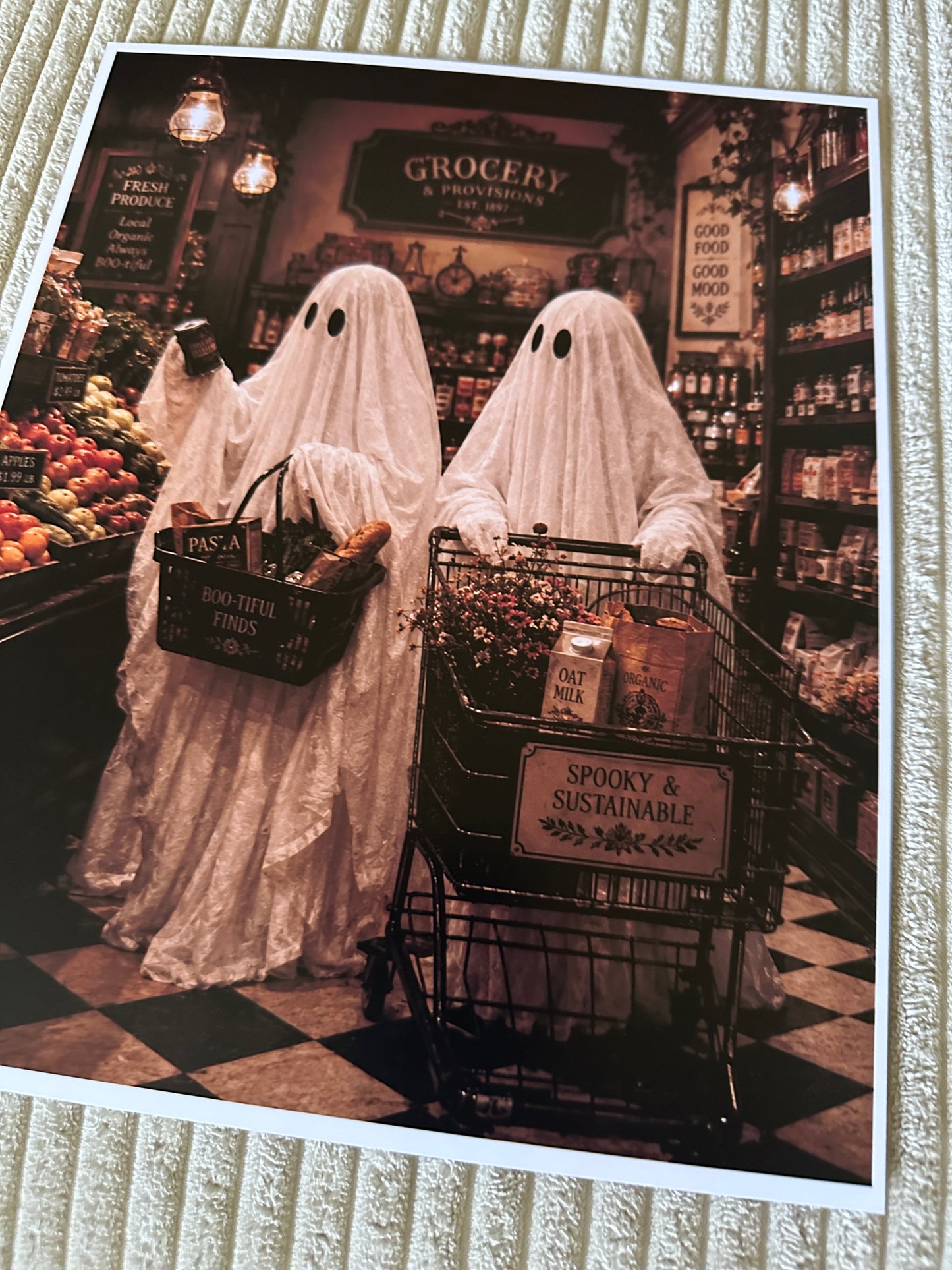Ghost Gothic Shopping Victorian Halloween Picture Print