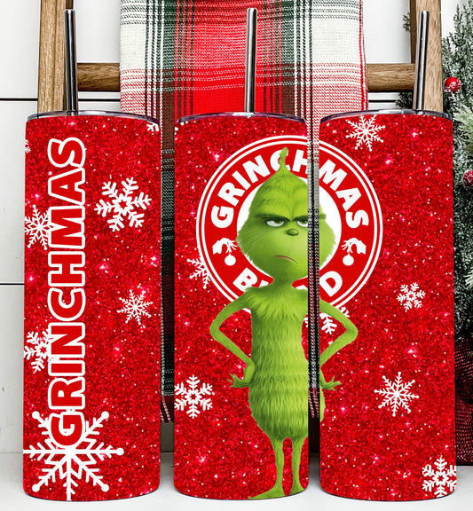 Grinch Christmas Tumbler 20 oz Hot and Cold Drinking Cup