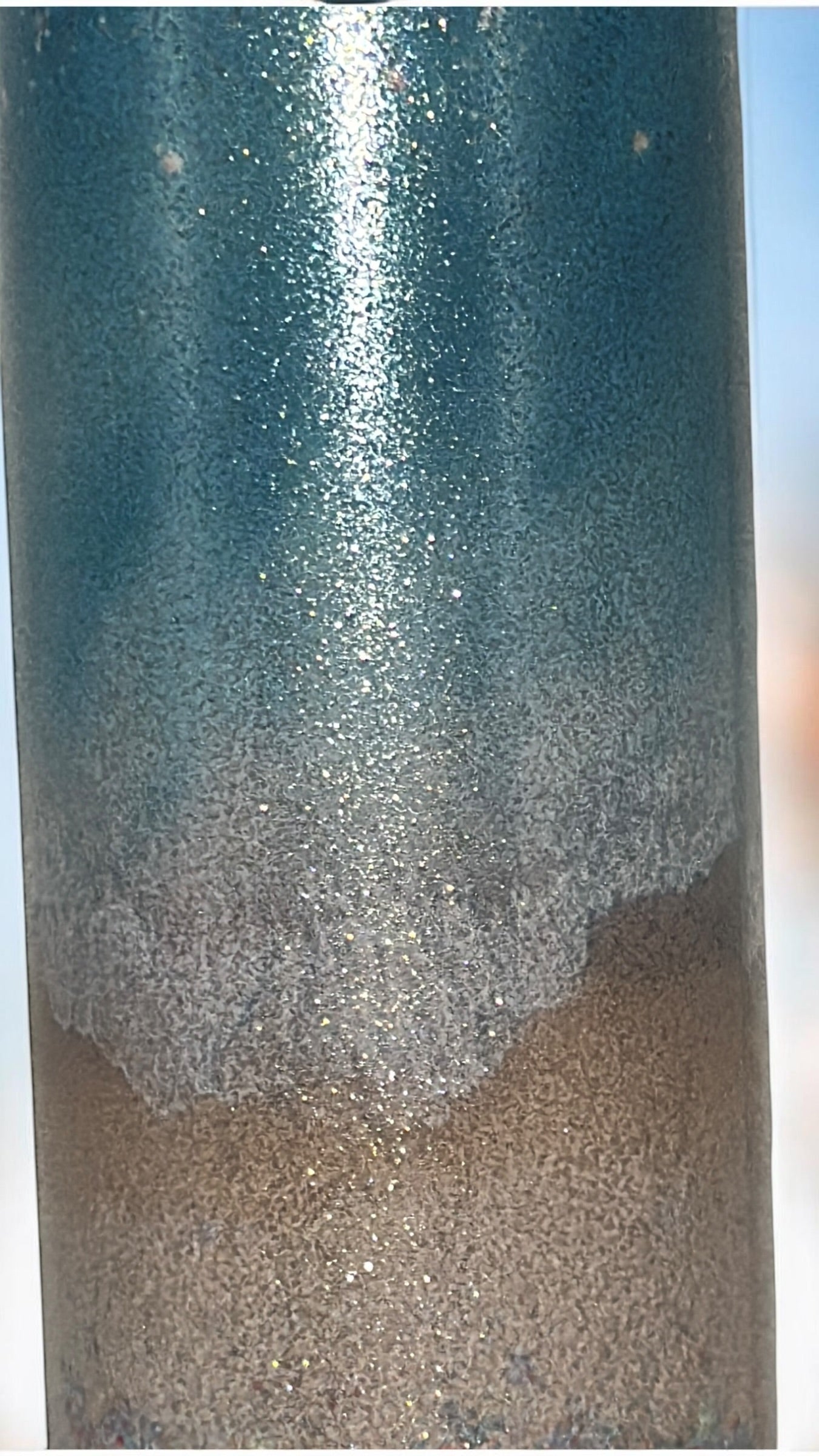 Beach Waves Ocean Lover Glitter Finish Drinking Tumbler Water Bottle Cup