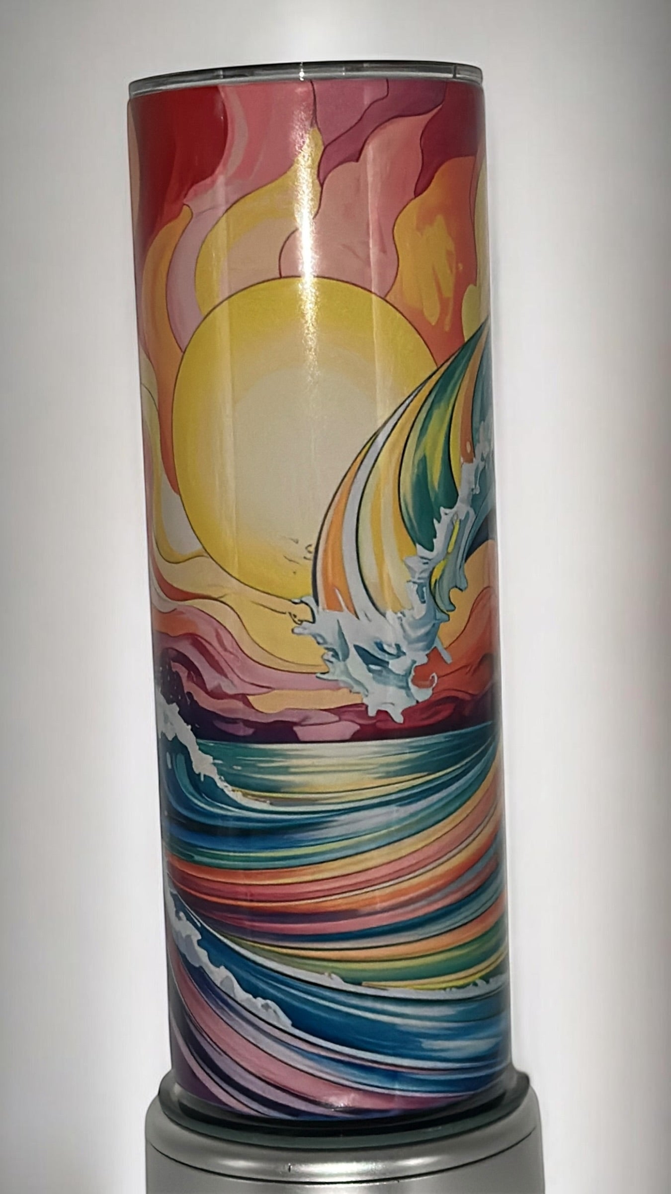 Beach Vibes Ocean Lover Waves Drinking Tumbler Water Bottle Cup