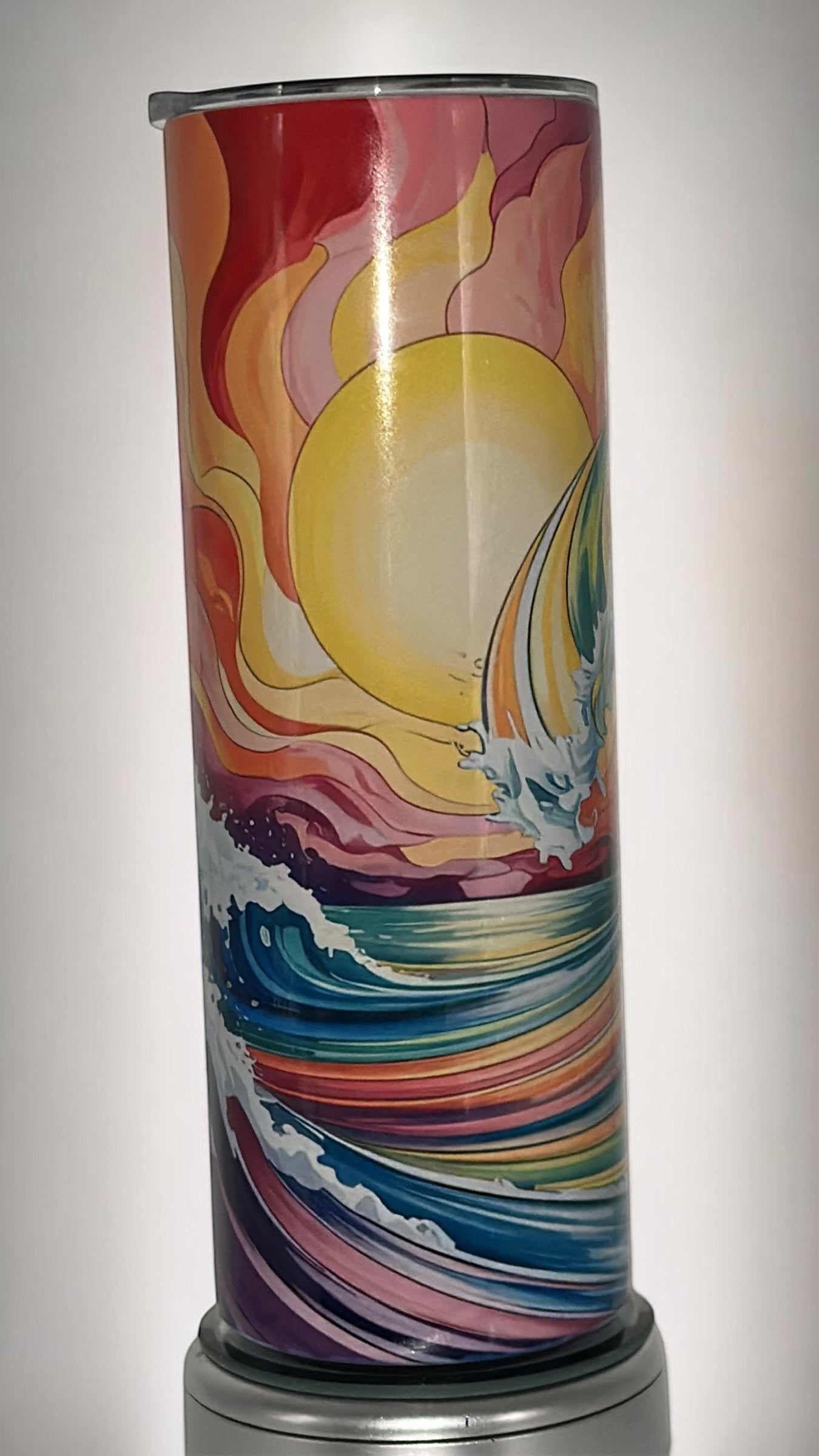Beach Vibes Ocean Lover Waves Drinking Tumbler Water Bottle Cup