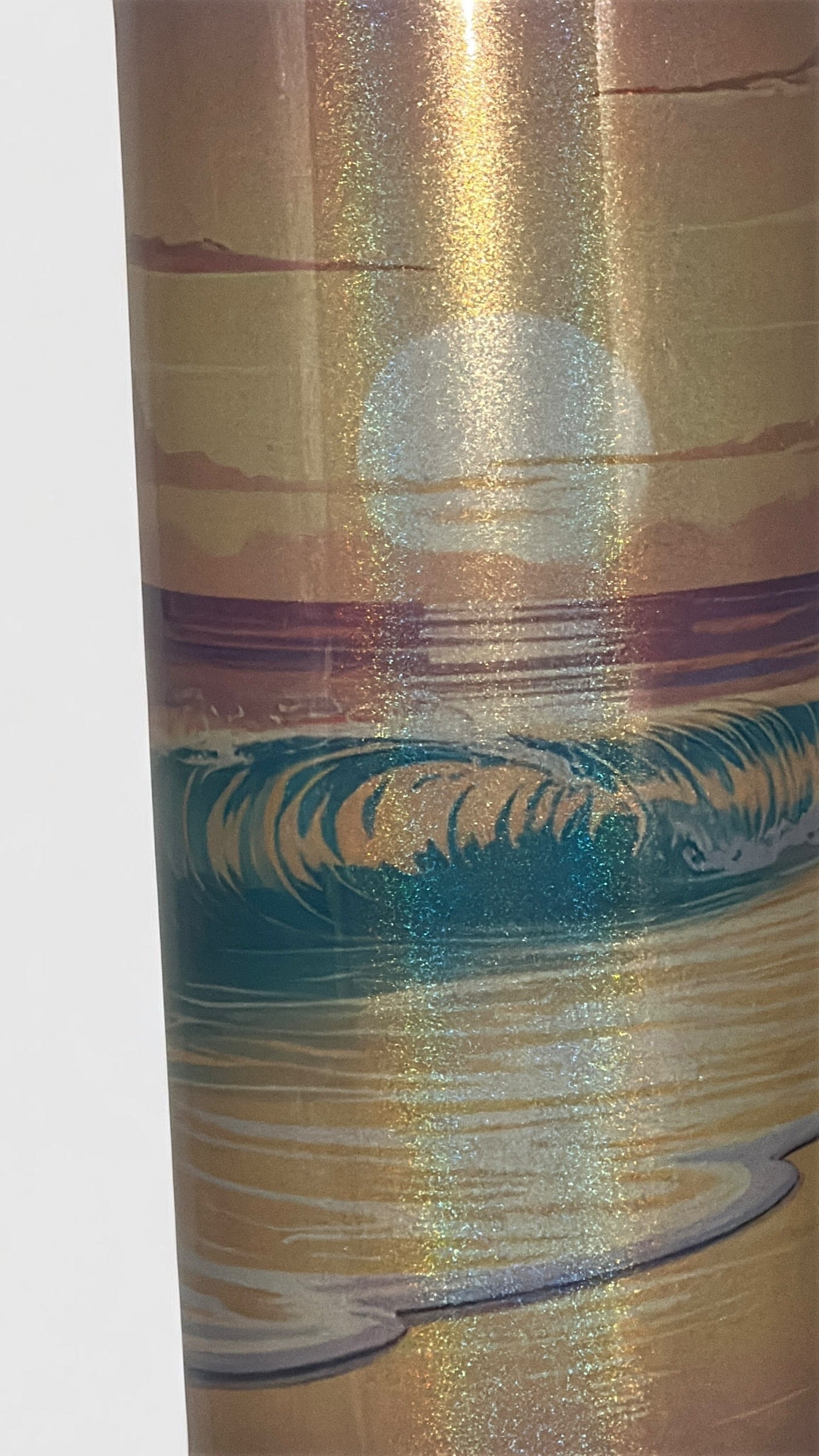Beach Sunset Waves Ocean Lover Drinking Tumbler Water Bottle Cup