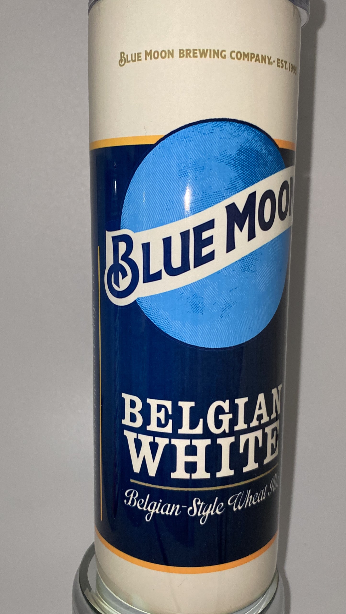 Blue Moon Beer inspired 20 oz drinking Tumbler for HOT and COLD drinks