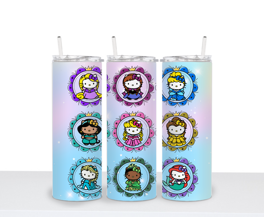 Cat Princess Friends Tumbler for hot and cold drinks