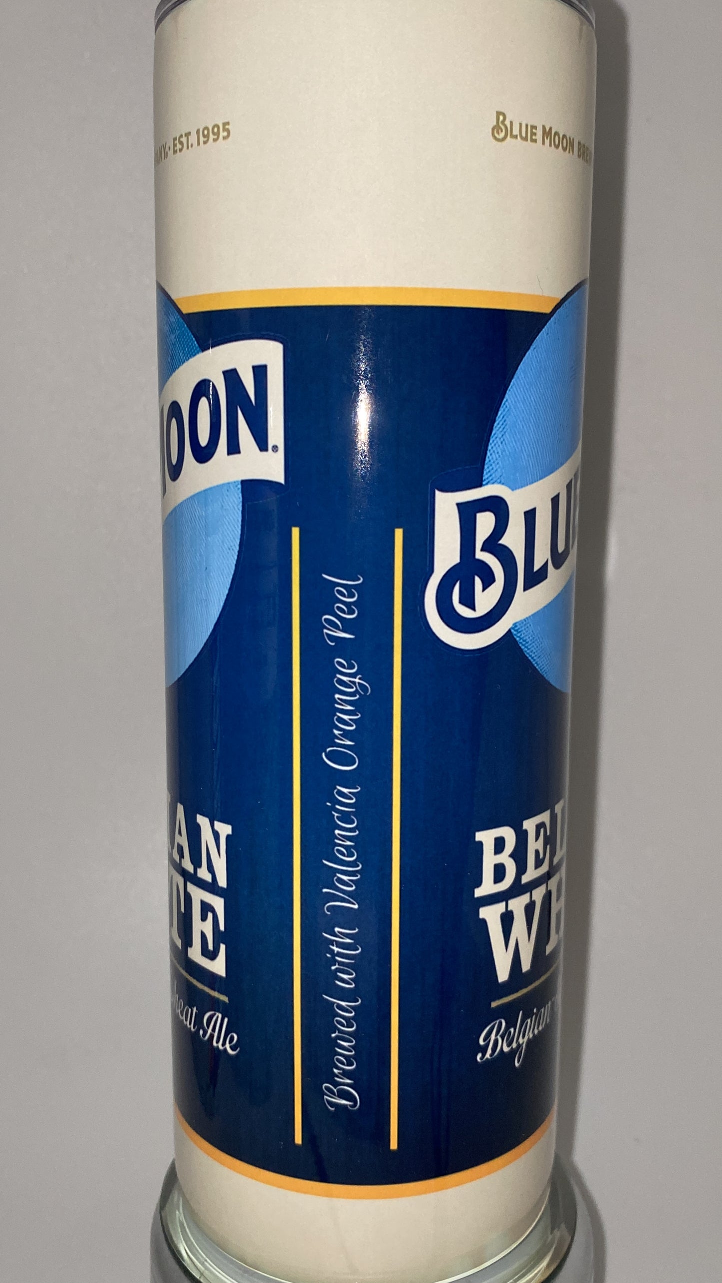 Blue Moon Beer inspired 20 oz drinking Tumbler for HOT and COLD drinks