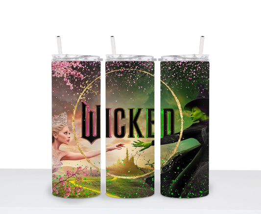 Wicked Movie HOLOGRAPHIC Elphaba Galinda 20 oz tumbler