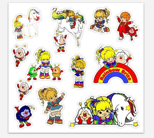 Rainbow Brite 80s retro inspired sticker sheet permanent vinyl decal