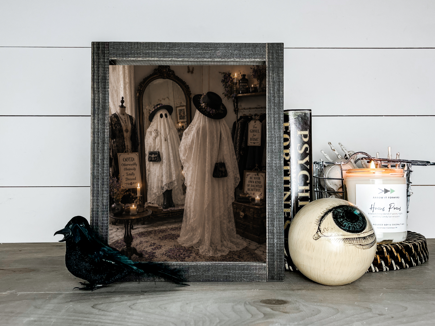 Ghost Gothic OOTD Victorian Halloween Picture Print