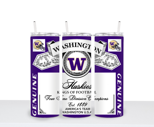 Seattle UW Huskies Beer Inspired Tumbler Drinking Cup