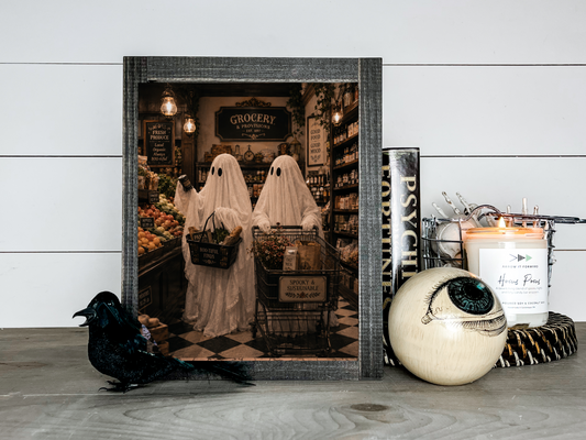 Ghost Gothic Shopping Victorian Halloween Picture Print