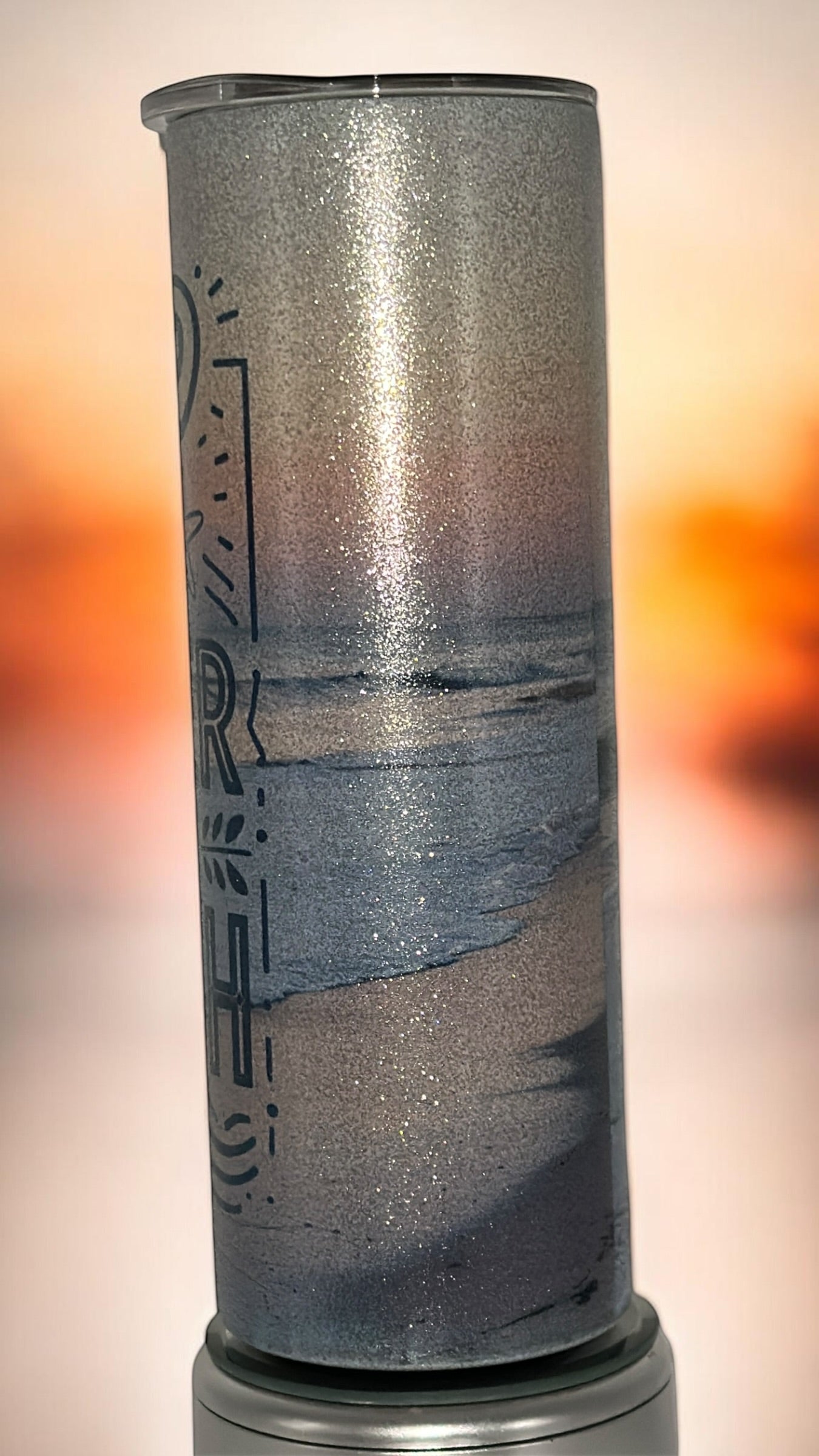Beach Vibes Ocean Lover  Glitter Drinking Tumbler Water Bottle Cup Life is better at the Beach