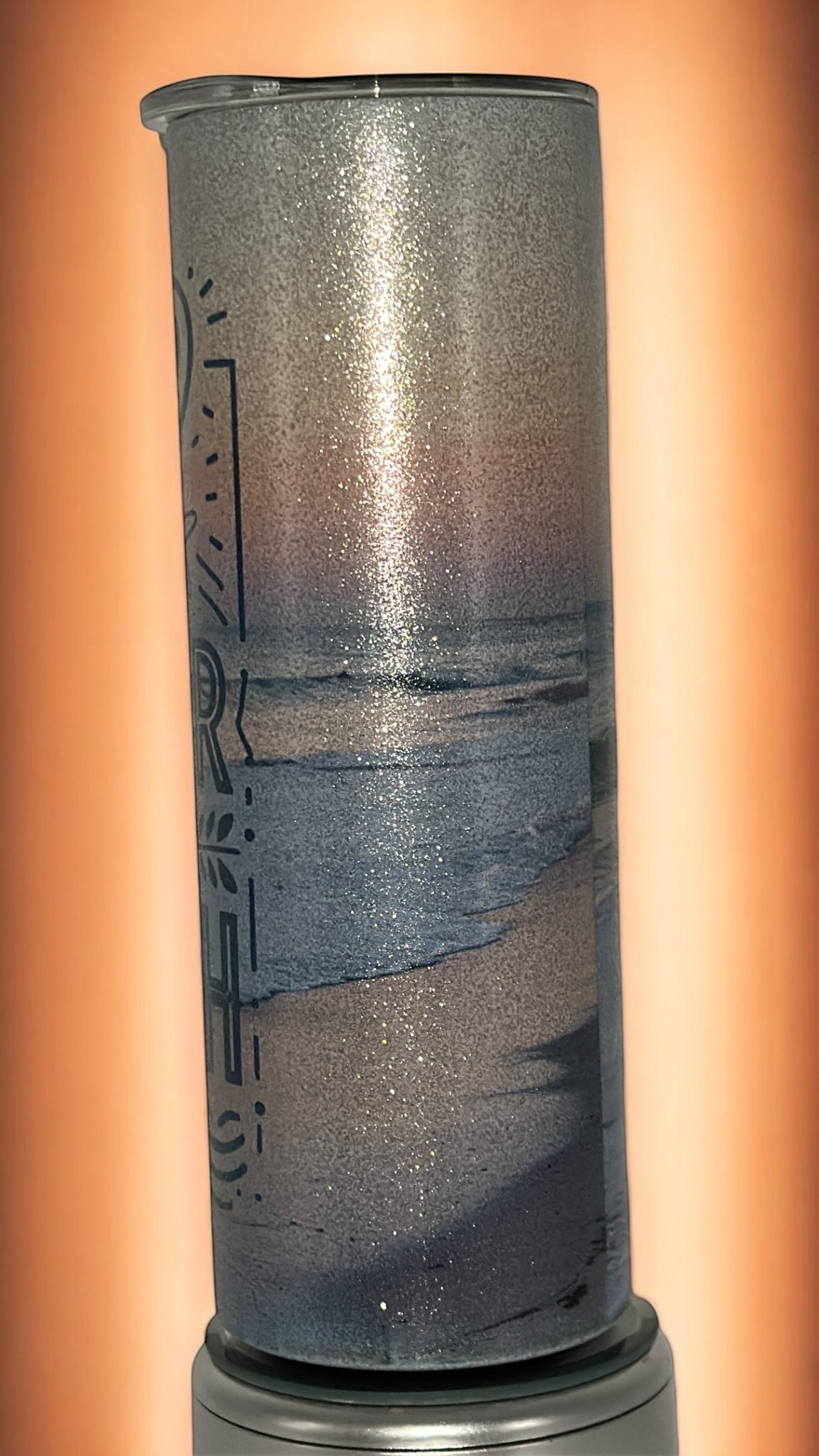 Beach Vibes Ocean Lover  Glitter Drinking Tumbler Water Bottle Cup Life is better at the Beach