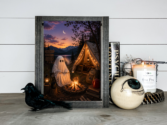 Ghost Gothic Camping Victorian Halloween Picture Print