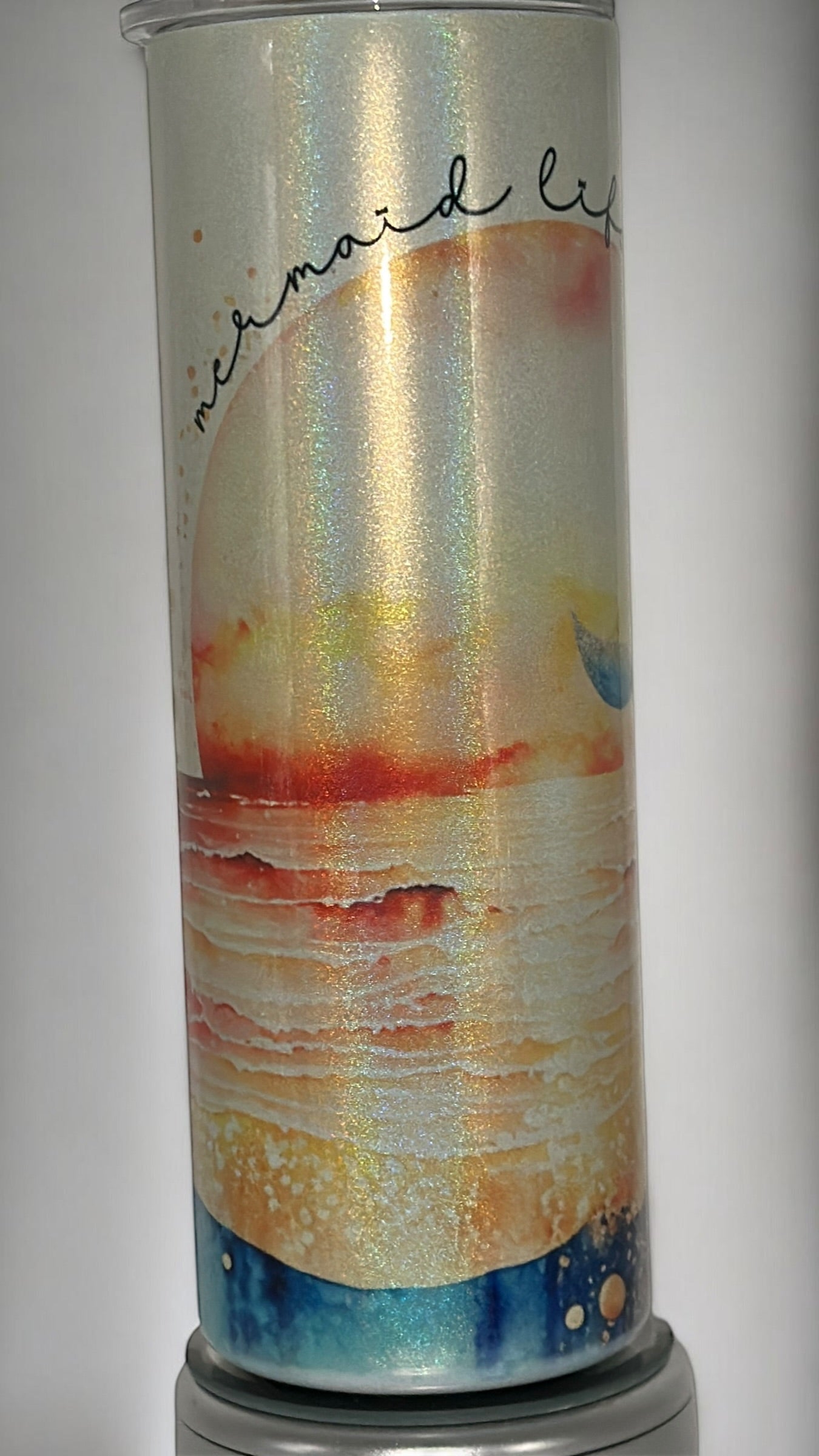 Beach Vibes Ocean Lover Mermaid Make Waves Drinking Tumbler Water Bottle Cup