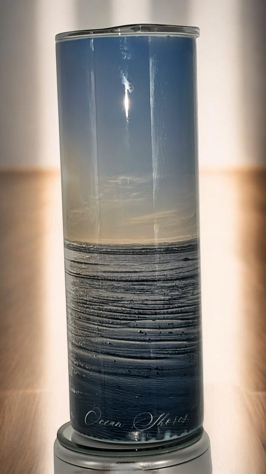 Beach Makes Waves Ocean Shores WA Drinking Tumbler Water Bottle Cup
