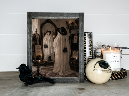 Ghost Gothic OOTD Victorian Halloween Picture Print