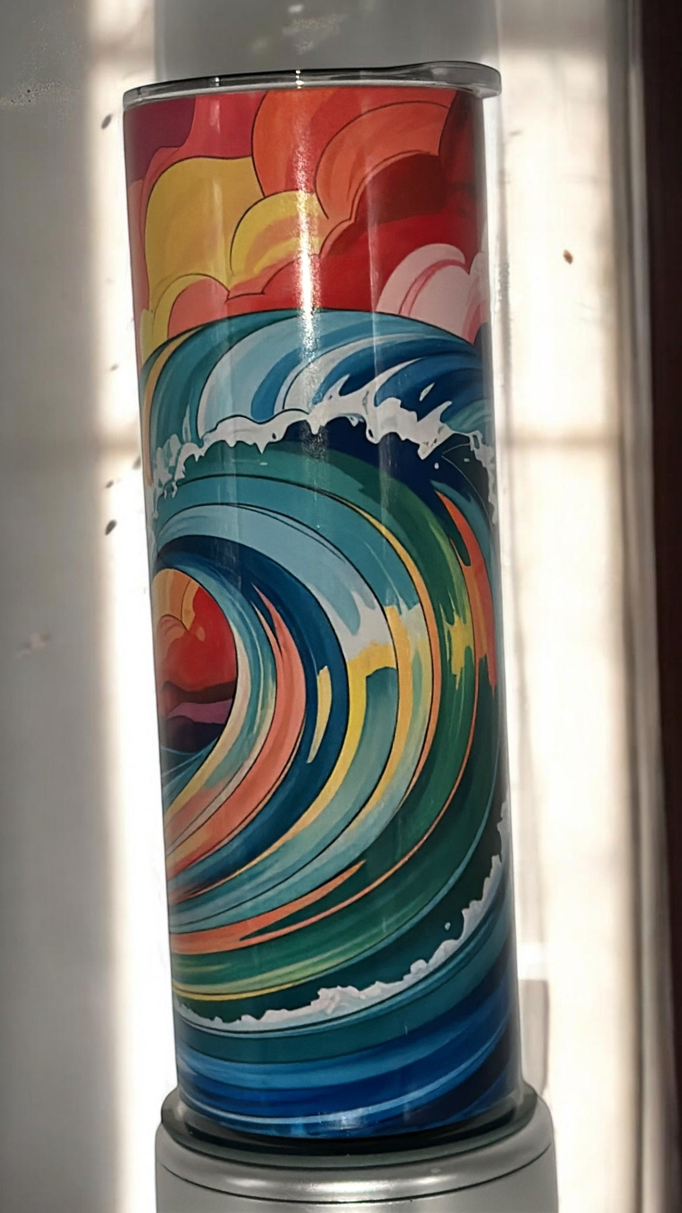 Beach Vibes Ocean Lover Waves Drinking Tumbler Water Bottle Cup