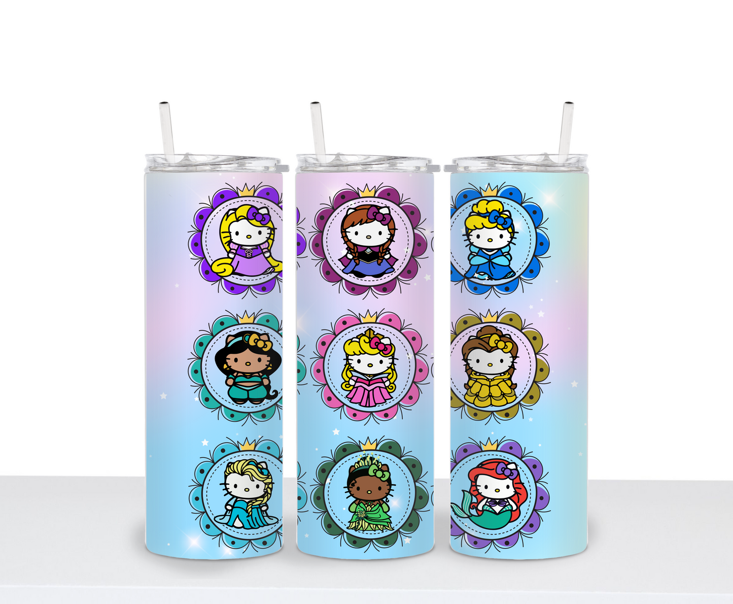 Adorable Cute kitty hello cat inspired drinking tumbler 20 oz water bottle