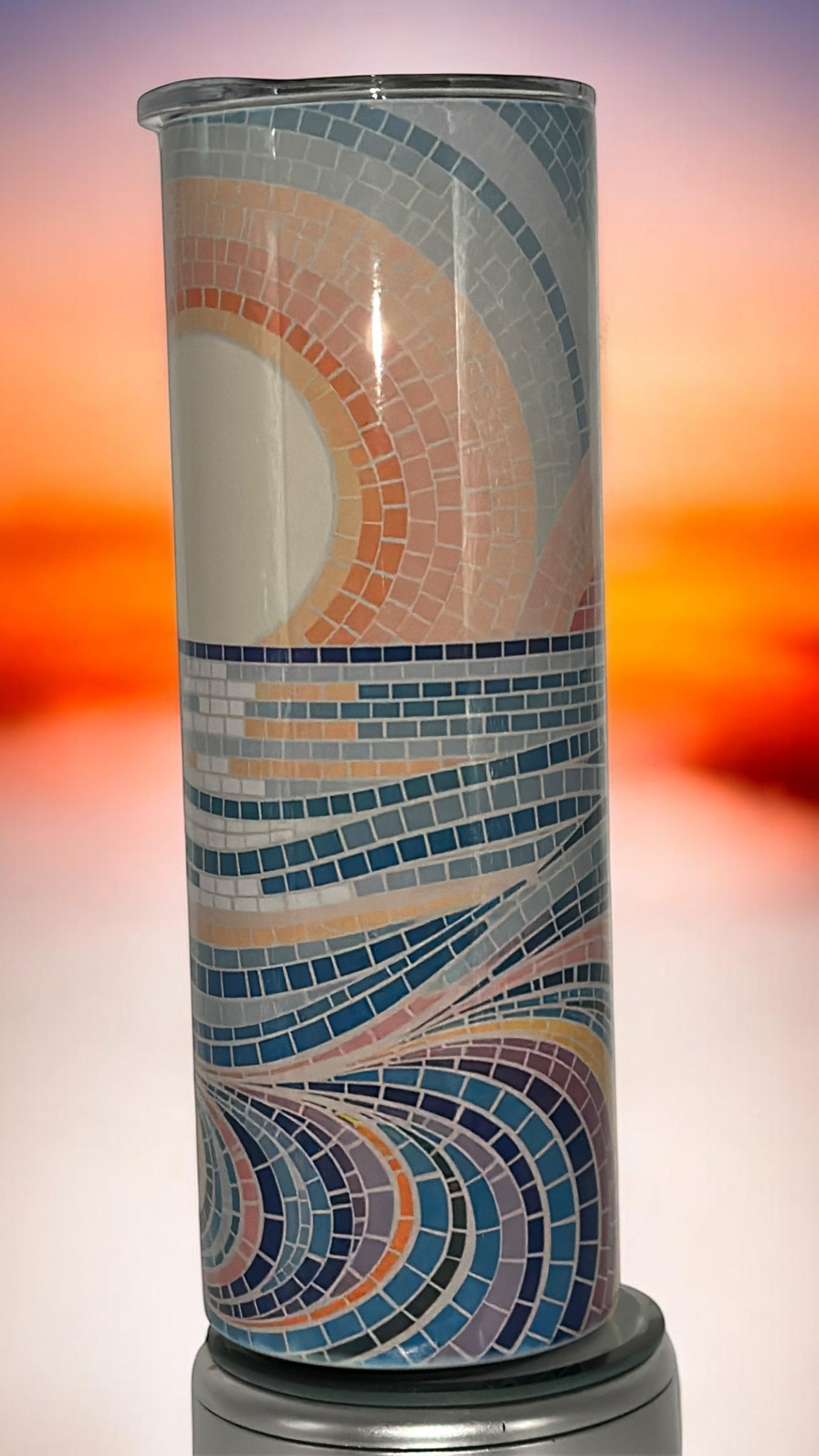 Beach Vibes Ocean Sunset Lover Drinking Tumbler Water Bottle Cup
