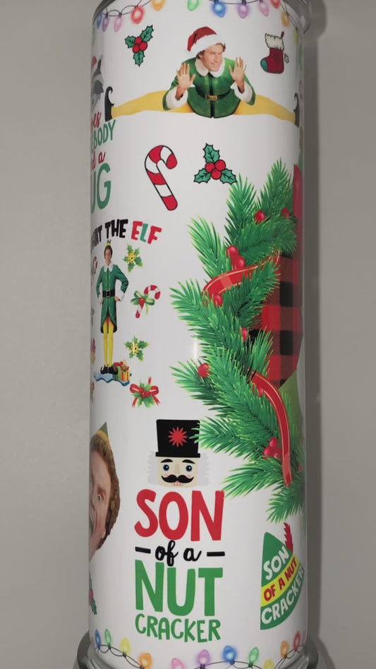 Funny Elf CHRISTMAS Tumbler Xmas Movie drinking cup