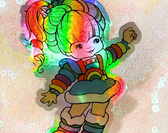 Rainbow Brite Vintage 80s Sticker HOLOGRAPHIC Retro 1980s Rainbow Bright Stickers Decal