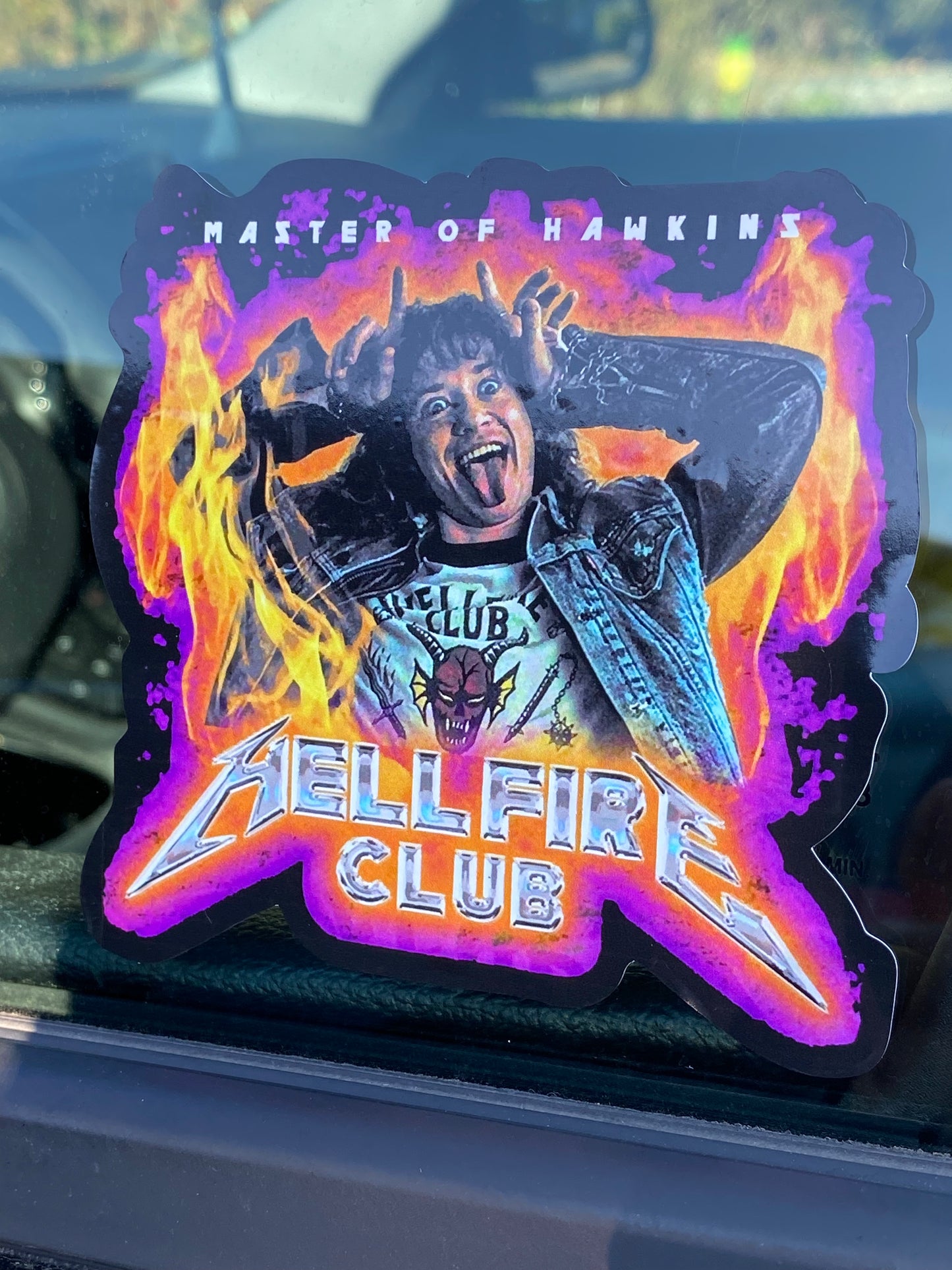 Eddie Munson Stranger Things Removeable Window Cling Static Glass Cling
