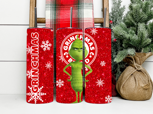 Grinch Christmas Tumbler 20 oz Hot and Cold Drinking Cup