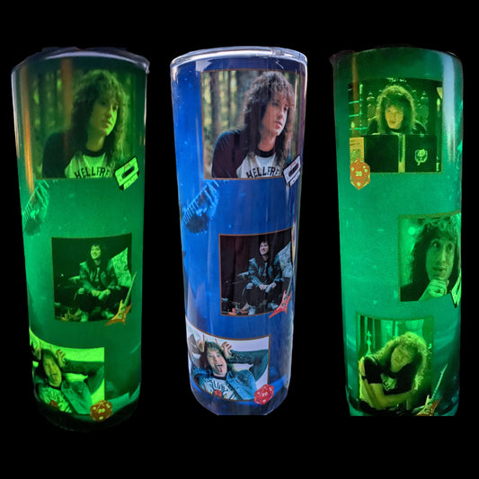 Eddie Munson Tumbler GLOW in the DARK Stranger Things Cup for HOT and COLD Drinks