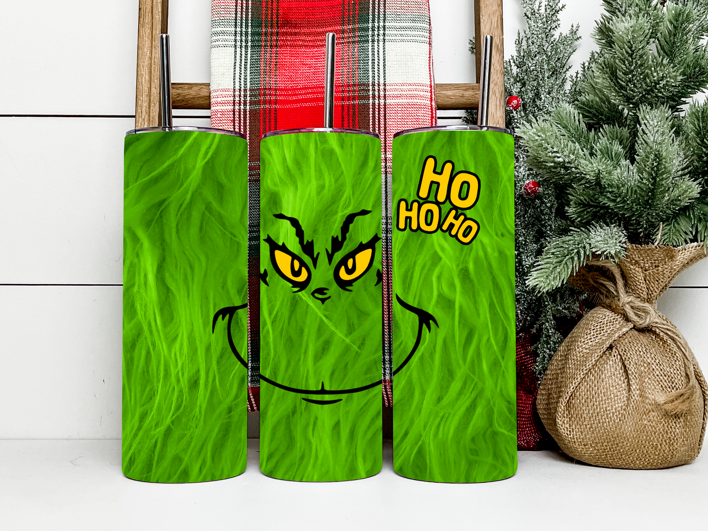Grinch Christmas Tumbler 20 oz Hot and Cold Drinking Cup