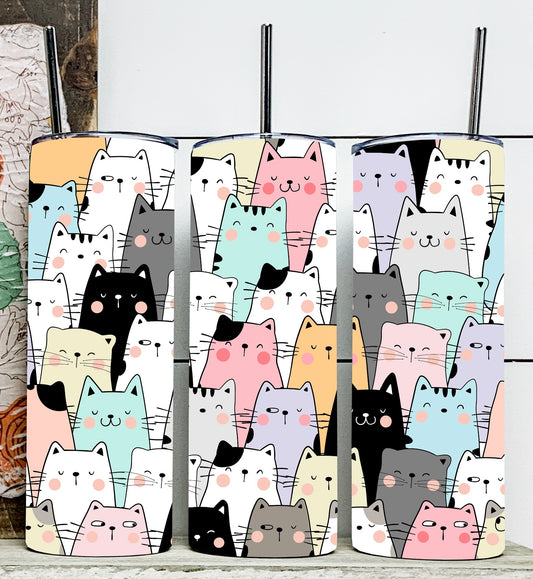 Cat Lover Tumbler 20 oz Hot and Cold Drinks Double Insulated